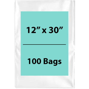Clear Poly Bags 2 Mil Size: 12 inch (width) X 30 inch (Height) Pack of 100 Bags